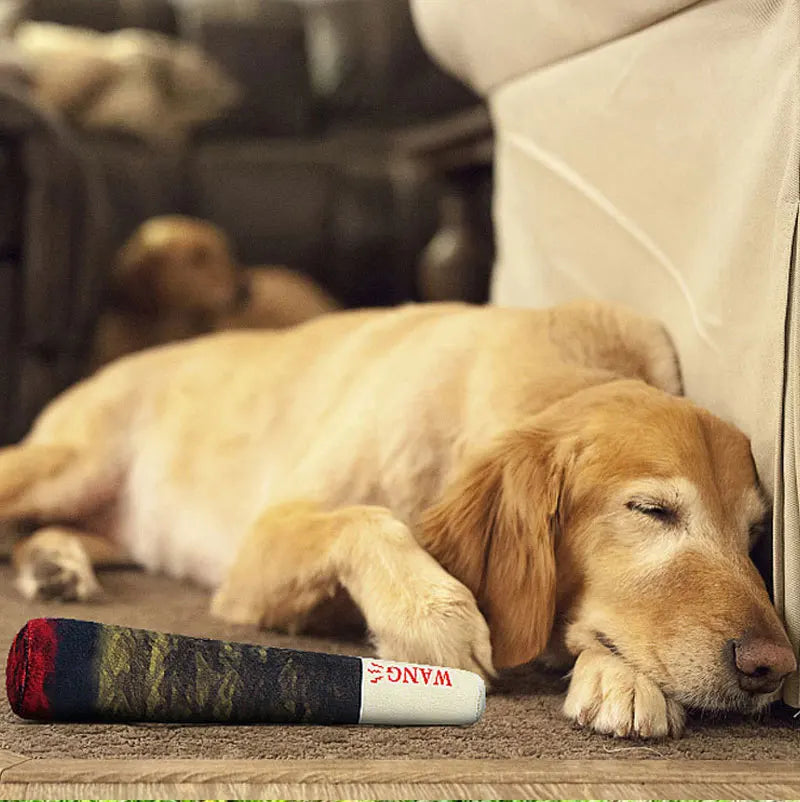 Interactive Cigar Squeaky Toy – Durable Plush for Small Puppy Teeth