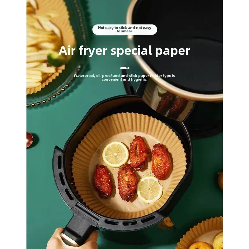 Square Air Fryer Parchment Liners – 23cm Non-stick Paper for Baking Cooking