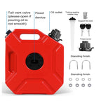 5L Plastic Fuel Canister – Lockable Backup Tank for Motorcycle SUV Storage