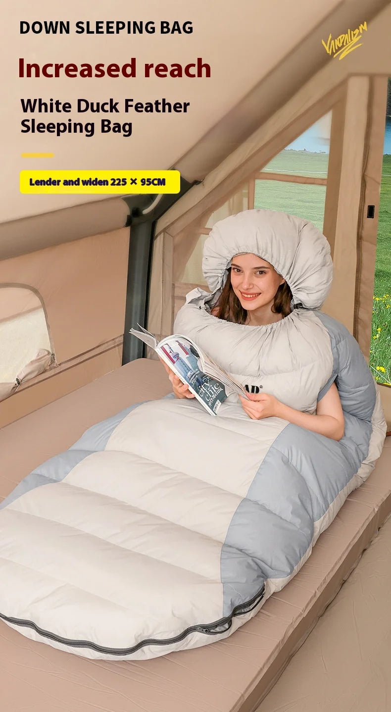 Stretchable Down Sleeping Bag – Ultralight Machine Washable for Camping