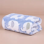 Cartoon Elephant Flannel Pet Blanket – Soft Cozy Throw for Dogs and Cats