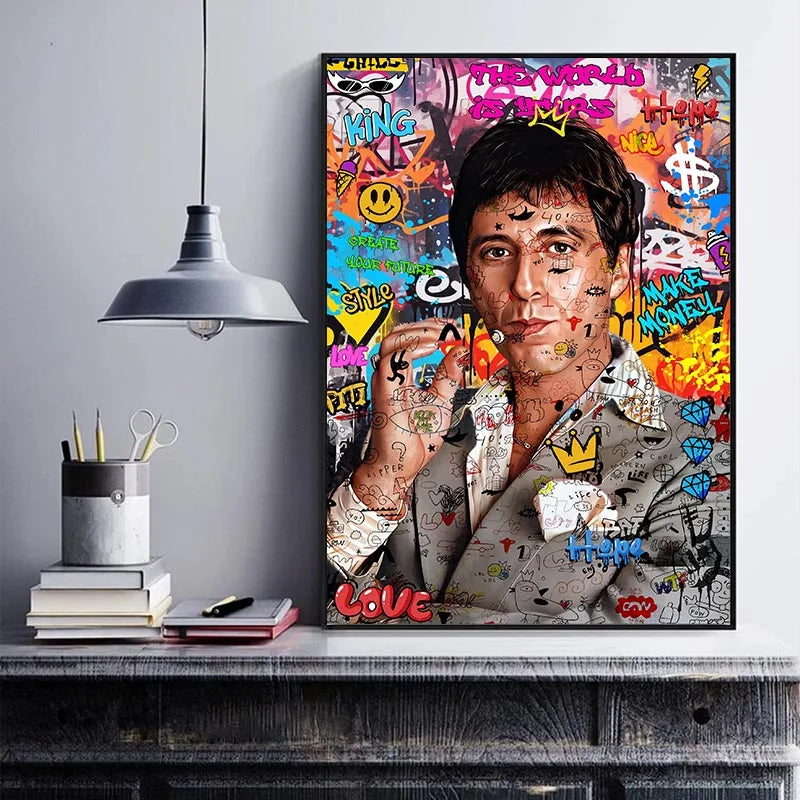 Gangster Graffiti Canvas Print – Urban Street Art for Home Decor