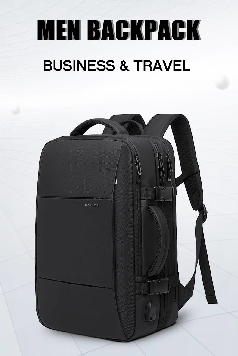 Expandable 17.3-inch Laptop Backpack – Waterproof Travel Bag for Men