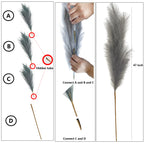 47" Faux Pampas Grass – Tall Fluffy Artificial Stems for Home Decor