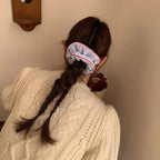 Striped Elastic Hair Scrunchies – Red and Blue Fabric Accessories for Women