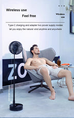Folding Portable Desk Fan – 10800mAh Rechargeable Air Cooler for Camping