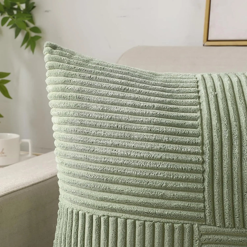 Corduroy Striped Cushion Covers – 45x45cm Soft Throw Pillows for Home Decor