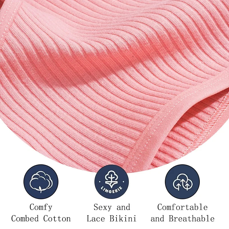 Cotton Briefs – Soft Striped Low Rise Underwear for Women