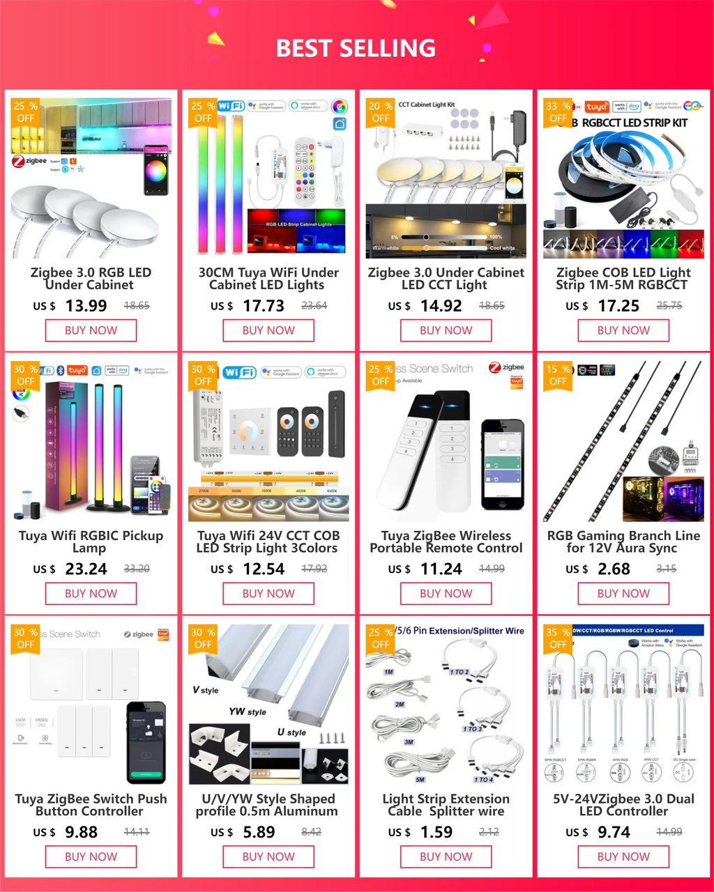 RGBCCT LED Strip Light – Waterproof Flexible Lighting for Home Decor