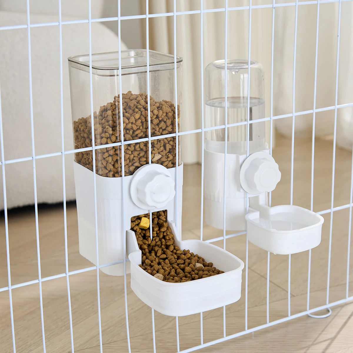 Automatic Cage Pet Feeder – Hanging Food and Water Dispenser for Cats and Dogs