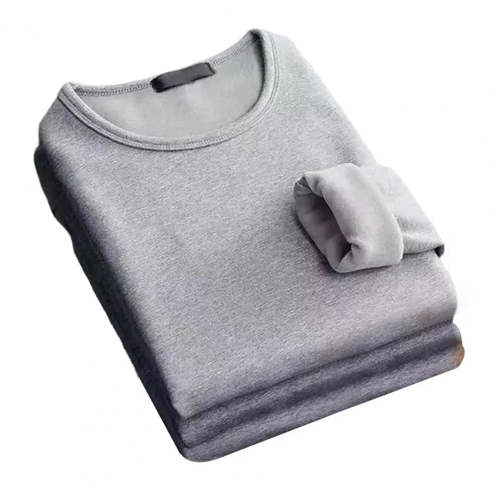 Thermal Fleece T-Shirt – Men's Long-Sleeved Velvet Padded Base Layer for Winter