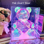 LED Teddy Bear Night Light – 30cm Colorful Plush Gift for Bedroom Decor