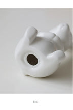 Ceramic Rabbit Figurine – White Porcelain Bunny Decor for Home Office