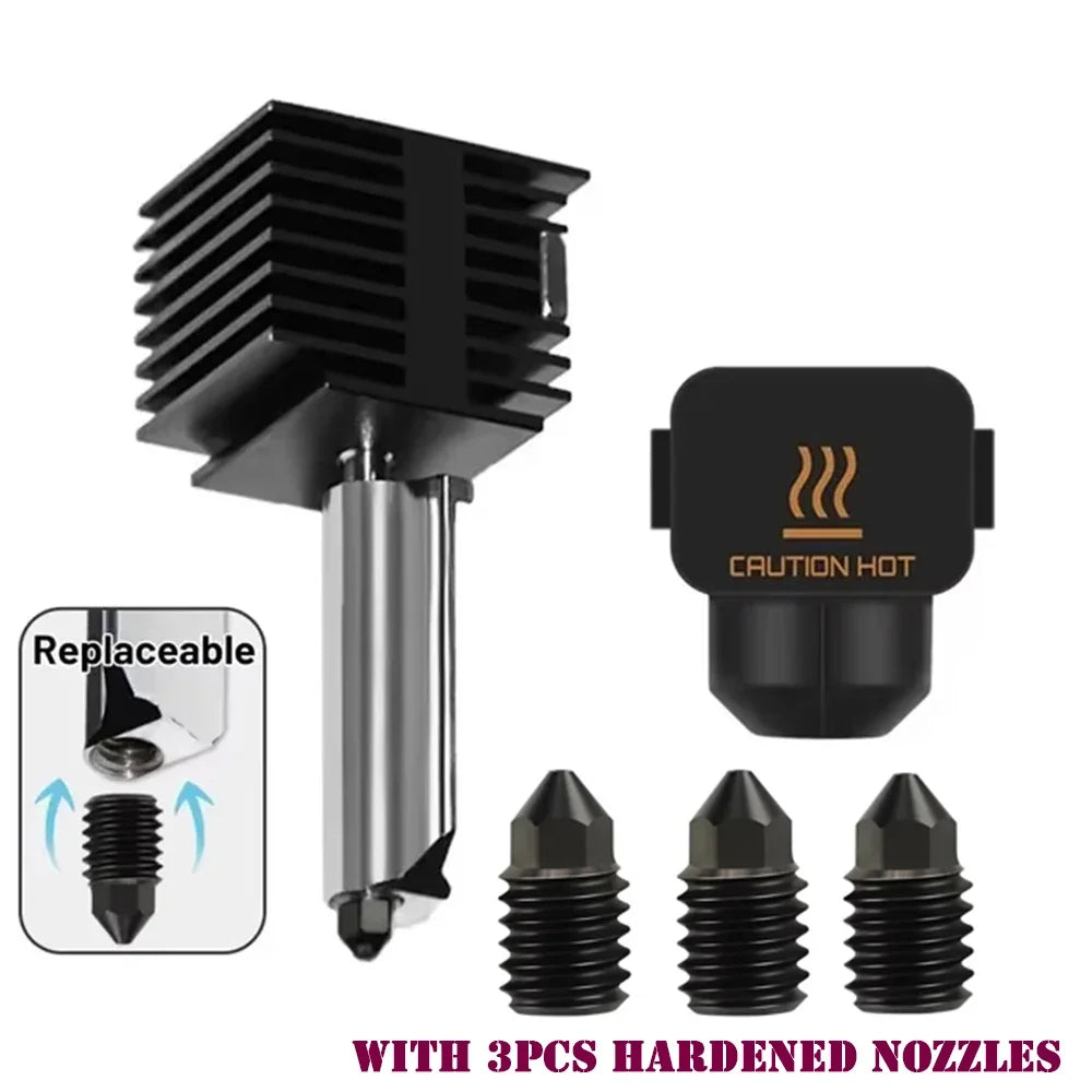 Hardened Steel Hotend Kit – High Speed Nozzle Assembly for 3D Printers