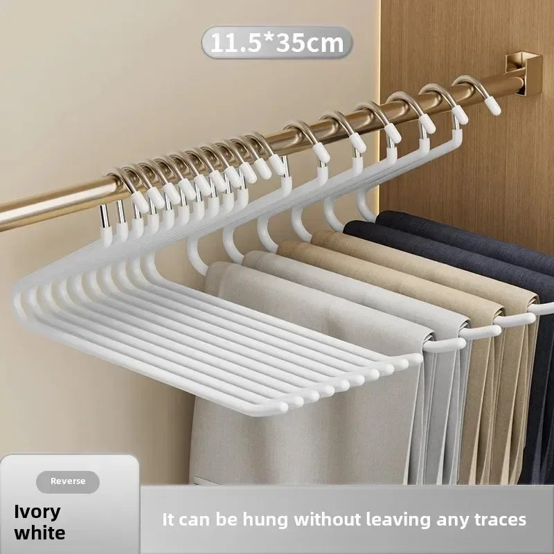 Non-Slip Metal Trouser Hangers – Open Ended Space Saving Rack for Wardrobe