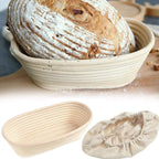 Oval Rattan Proofing Basket – Handmade Dough Rising Bowl for Sourdough Baking