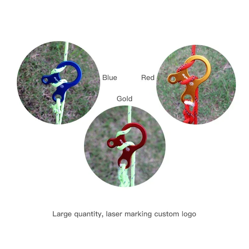 3-Hole Tent Rope Adjusters – Anti-Slip Snail Buckles for Outdoor Camping