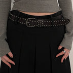 Rivet Studded Leather Belt – Fashion Waist Accessory for Women