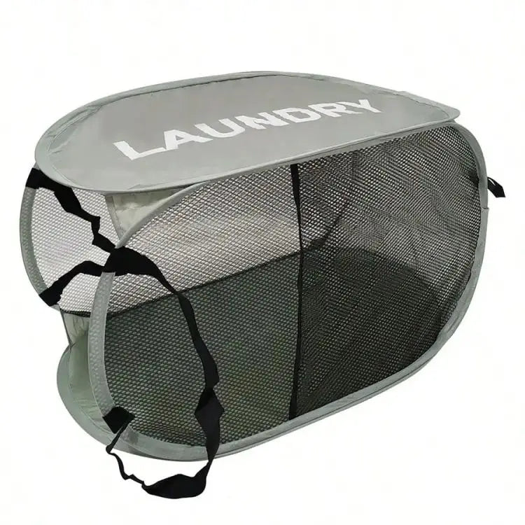 Collapsible Mesh Laundry Hamper – Breathable Pop-Up Basket for Dorm and Travel