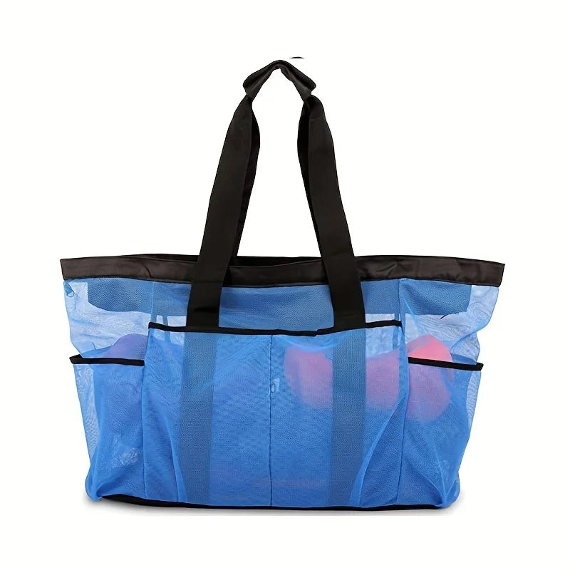 Extra Large Waterproof Beach Bag – Foldable Mesh Tote for Travel and Swimming