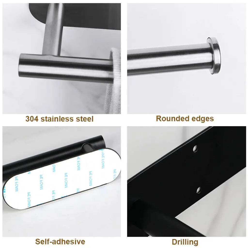 Stainless Steel Paper Towel Holder – Adhesive Wall Mount for Kitchen