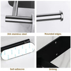 Stainless Steel Paper Towel Holder – Adhesive Wall Mount for Kitchen