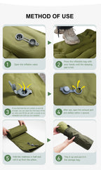 Inflatable Sleeping Pad – Built-in Pillow for Camping Hiking and Travel