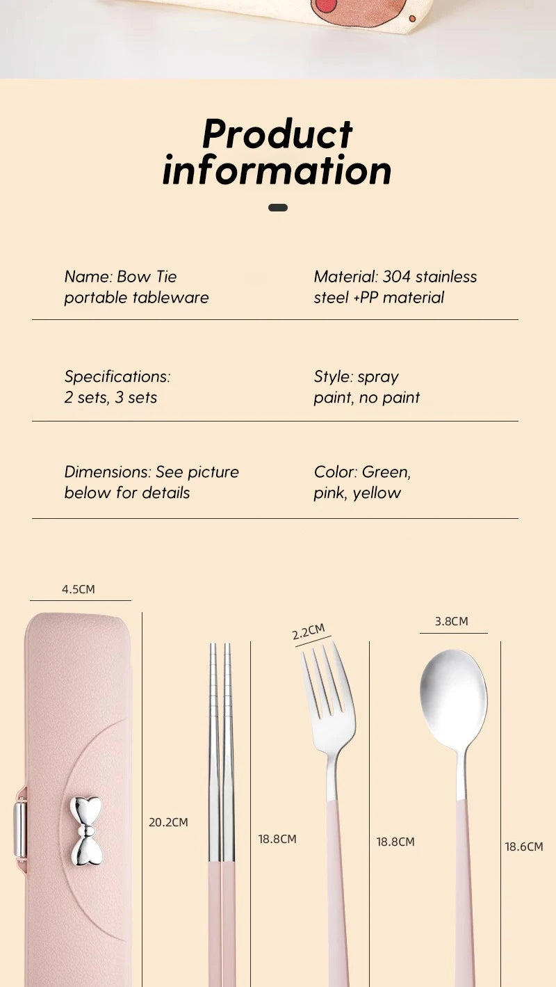 Stainless Steel Cutlery Set – Portable Flatware for Camping and Picnics
