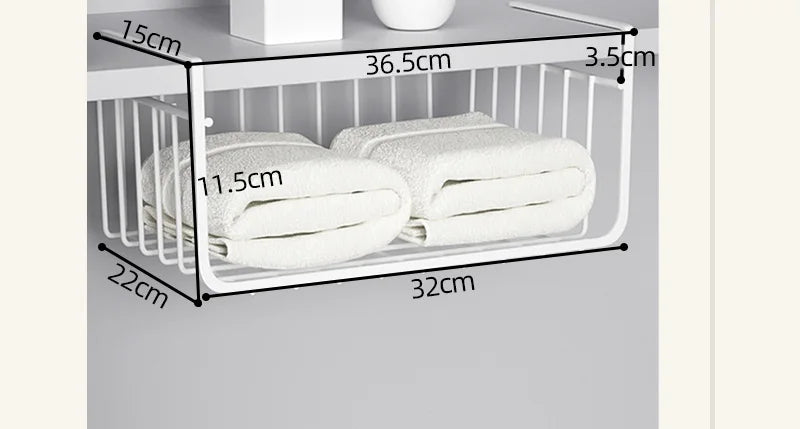 Iron Under Cabinet Hanging Baskets – Heavy Duty Storage for Kitchen Pantry