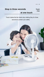 Folding Portable Desk Fan – 10800mAh Rechargeable Air Cooler for Camping