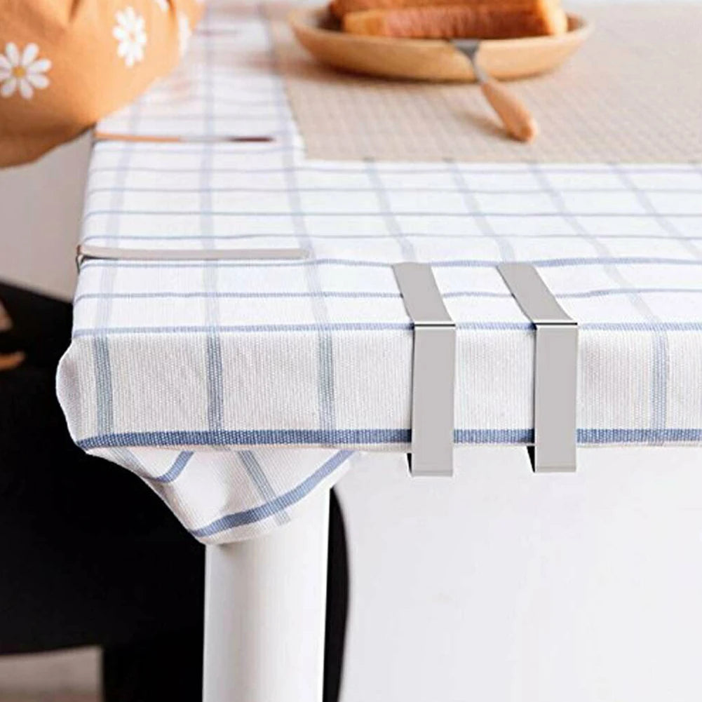 Triangle Tablecloth Clips – Stainless Steel Holders for Party and Picnic