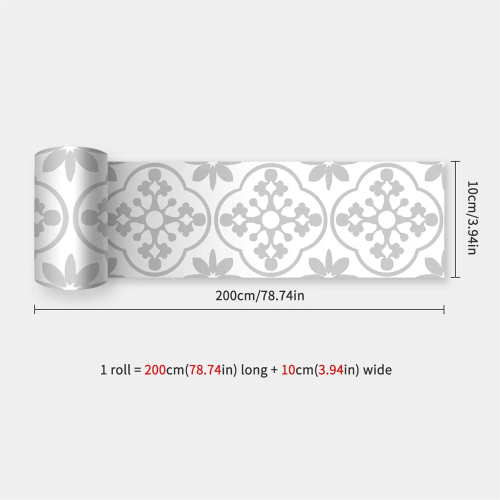Self-Adhesive Waist Line Stickers – Waterproof Border Mural for Kitchen Decor