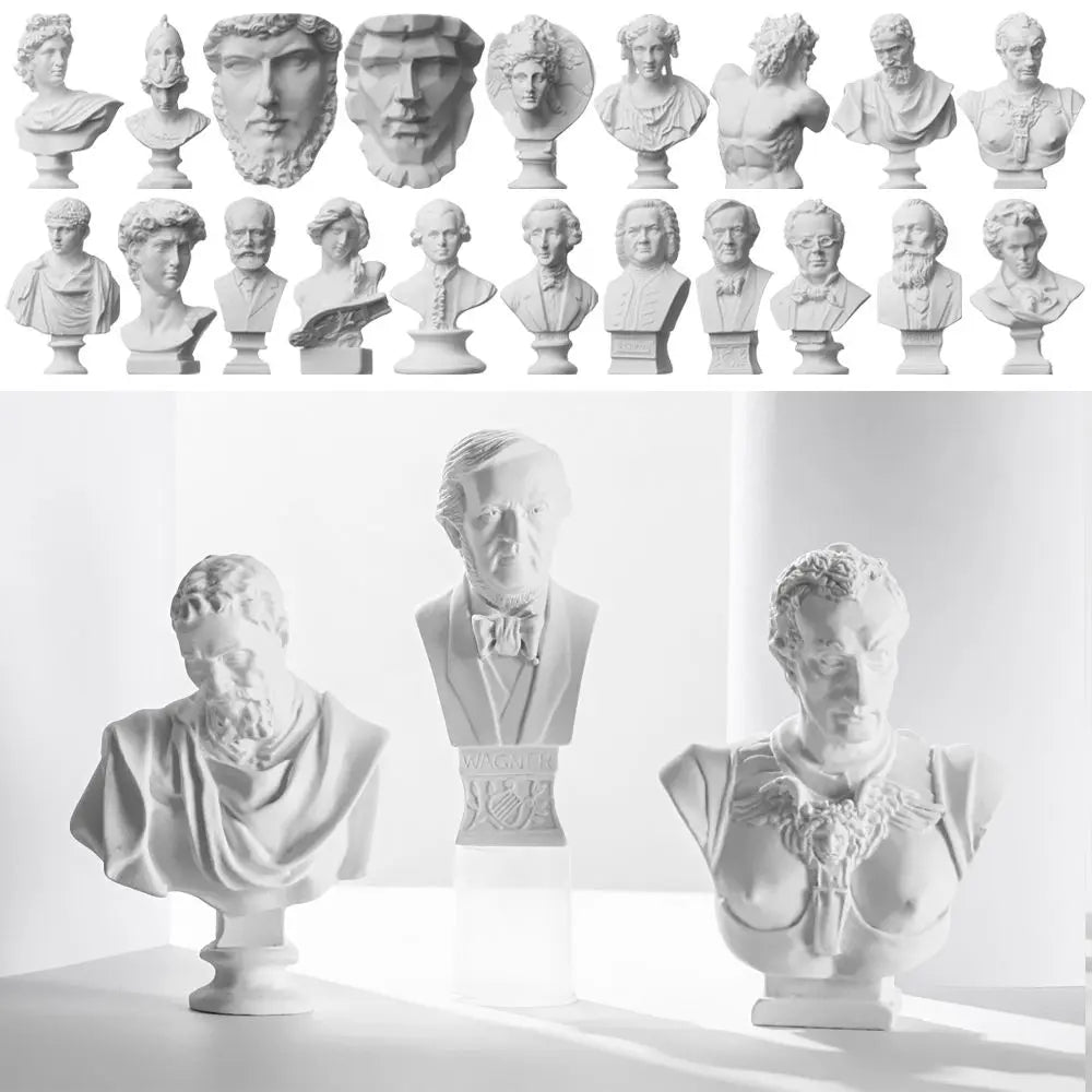 Mini Greek Mythology Bust – Plaster Sculpture for Art Drawing Practice