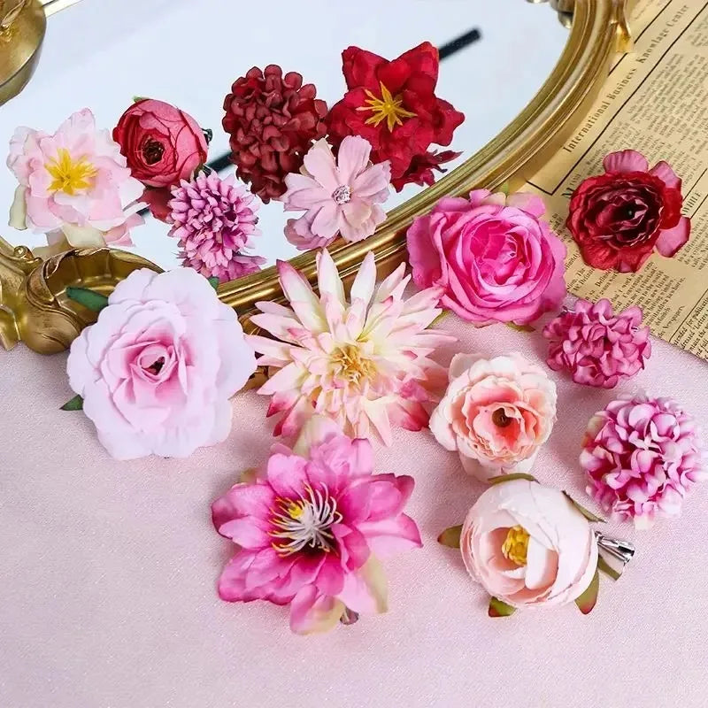 Mixed Silk Rose Artificial Flowers – Floral Decor for Weddings and DIY Crafts
