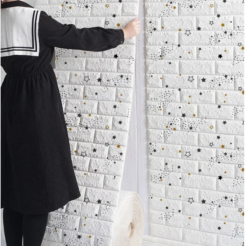 3D Self-Adhesive Brick Wallpaper – Peel and Stick Decor for Home DIY Projects