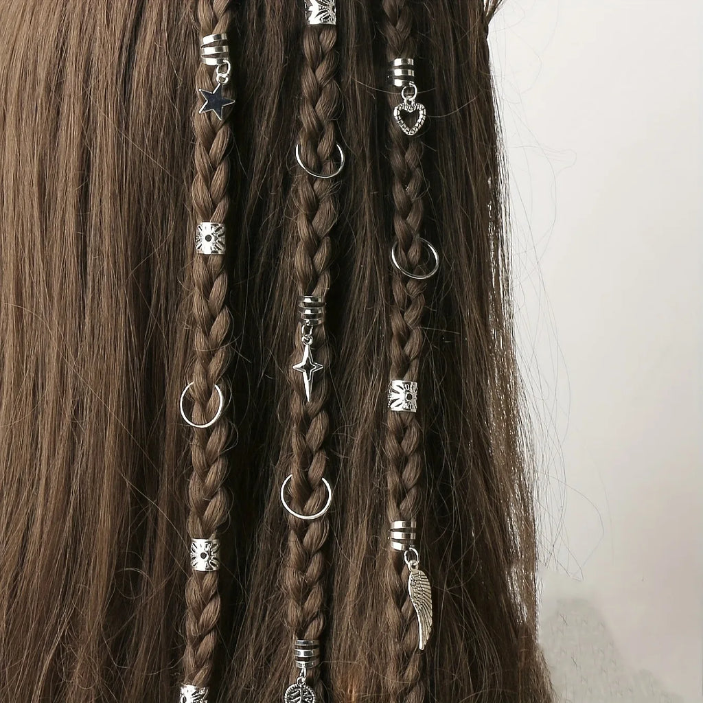 Alloy Braid Hair Rings – Dreadlock Jewelry for Women and Girls