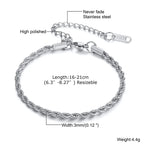 Stainless Steel Link Chain Bracelet – Stackable Silver Jewelry for Women