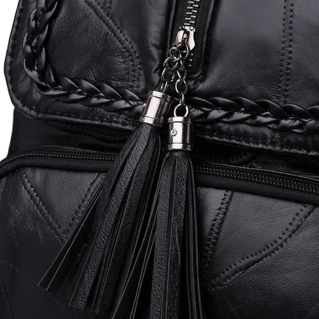 Leather Designer Backpack – Large Capacity Women’s Bag for Travel and School