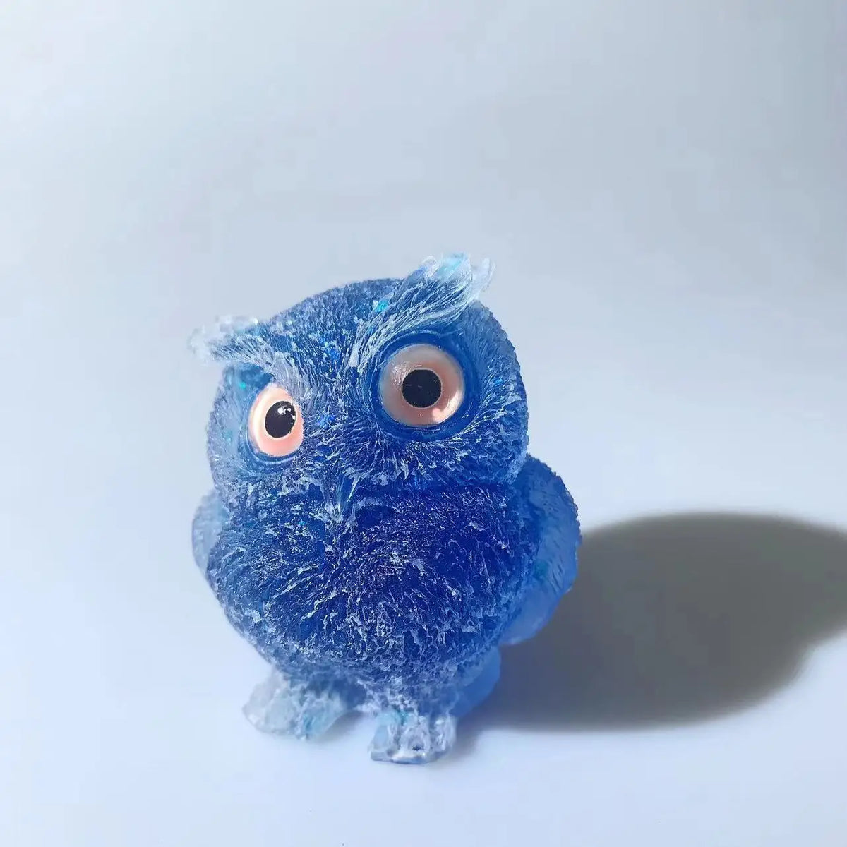 Crystal Owl Ornament – Natural Gemstone Figurine for Home Decor and Aquarium