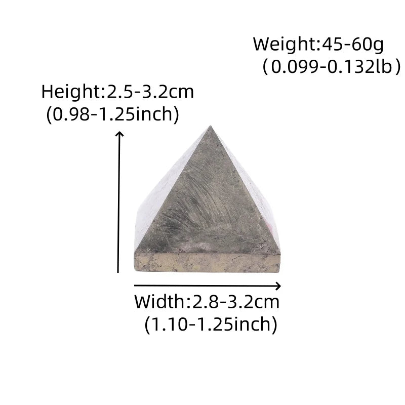 Natural Pyrite Crystal Pyramid – Polished Energy Tower for Home Decor Gifts
