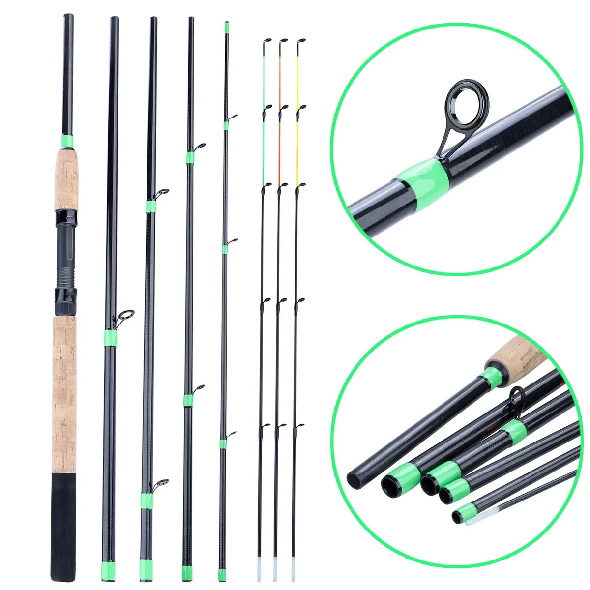 Carbon Fiber Feeder Fishing Rod – 3M Cork Handle Pole for Carp Angling