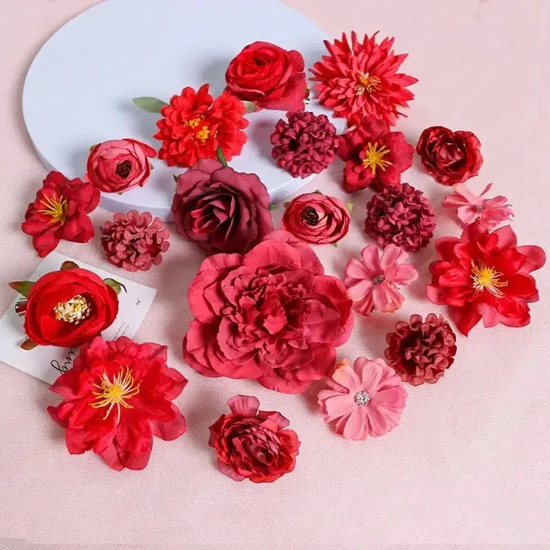 Mixed Silk Rose Artificial Flowers – Floral Decor for Weddings and DIY Crafts