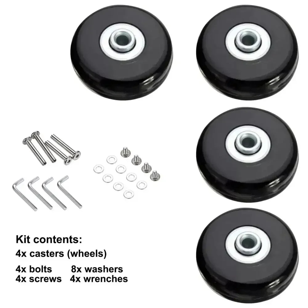Luggage Replacement Wheels – Silent Repair Kit for Travel Suitcase