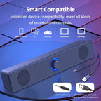 Wired Wireless PC Soundbar – Bluetooth Speaker for TV Gaming Home Theater