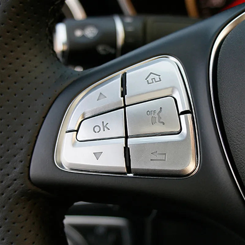 Steering Wheel Button Trim – Decorative Stickers for Mercedes Benz Interior