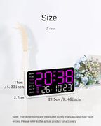 LED Digital Wall Clock – Temperature and Date Display for Home Office