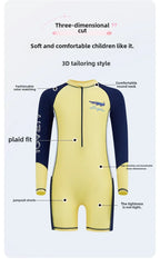 Boys Long Sleeve Swimsuit – UV Protection One-Piece for Summer Swimming