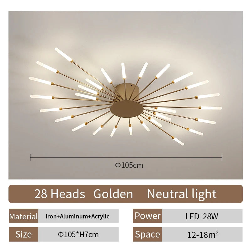 Modern Fireworks LED Ceiling Lamp – Decorative Chandelier for Living Room