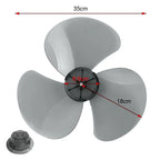 35cm Plastic Fan Blade – Three-Leaf Replacement for Pedestal or Table Fans
