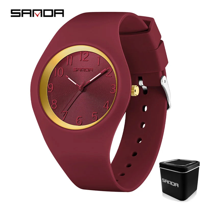 Silicone Quartz Wristwatch – Lightweight Sport Clock for Students